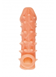 Телесная закрытая насадка с пупырышками Cock Sleeve Size M - 15,6 см. - KOKOS - в Пензе купить с доставкой