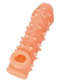 Телесная закрытая насадка с пупырышками Cock Sleeve Size L - 17,6 см. - KOKOS - в Пензе купить с доставкой