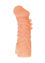 Телесная закрытая насадка с шершавой головкой Cock Sleeve Size L - 17,6 см. - KOKOS - в Пензе купить с доставкой