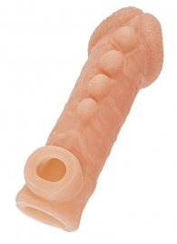 Телесная закрытая насадка с шишечками Cock Sleeve Size S - 13,8 см. - KOKOS - в Пензе купить с доставкой