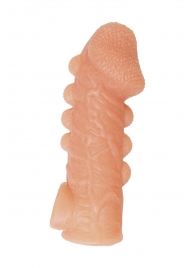 Телесная закрытая насадка с шишечками Cock Sleeve Size L - 17,6 см. - KOKOS - в Пензе купить с доставкой