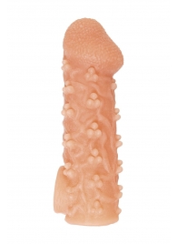 Телесная закрытая насадка с пучками шишечек Cock Sleeve Size S - 13,8 см. - KOKOS - в Пензе купить с доставкой
