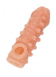 Телесная закрытая насадка с шариками Cock Sleeve Size M - 15,6 см. - KOKOS - в Пензе купить с доставкой