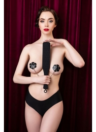 Черная силиконовая шлепалка  - 37,5 см. - ToyFa - купить с доставкой в Пензе