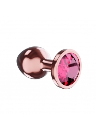 Пробка цвета розового золота с малиновым кристаллом Diamond Ruby Shine S - 7,2 см. - Lola Games - купить с доставкой в Пензе