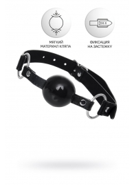 Черный кляп-шар на кожаных ремешках Anonymo - ToyFa - купить с доставкой в Пензе