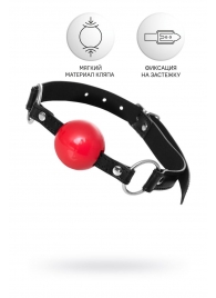 Красный кляп-шар на черных ремешках Anonymo - ToyFa - купить с доставкой в Пензе