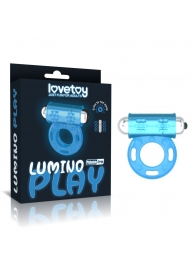 Голубое, светящееся в темноте эрекционное виброкольцо Lumino Play Vibrating Penis Ring - Lovetoy - в Пензе купить с доставкой