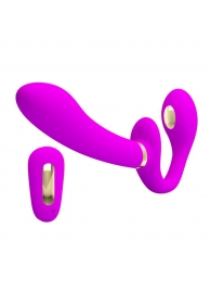 Лиловый безремневой страпон с функцией электростимуляции Thunderbird - Baile - купить с доставкой в Пензе