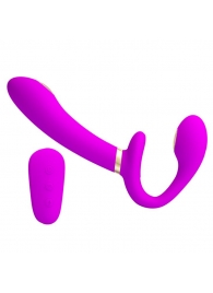 Лиловый безремневой страпон с функцией электростимуляции Thunderbird - Baile - купить с доставкой в Пензе