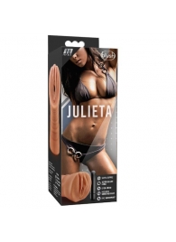 Мастурбатор-вагина цвета карамели Julieta с вибрацией - Blush Novelties - в Пензе купить с доставкой