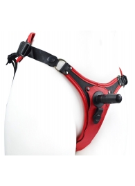 Красно-черный женский пояс с 2 способами крепления насадок - LOVETOY (А-Полимер) - купить с доставкой в Пензе