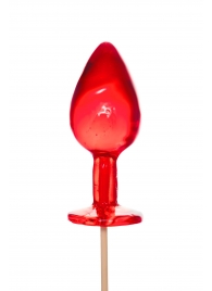 Красный леденец в форме малой анальной пробки со вкусом виски - Sosuчki - купить с доставкой в Пензе