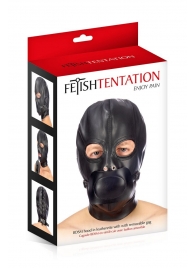 Маска-шлем с прорезями для глаз и регулируемым кляпом - Fetish Tentation - купить с доставкой в Пензе