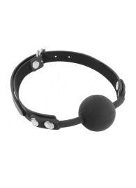 Черный силиконовый кляп-шарик на ремешках - Fetish Tentation - купить с доставкой в Пензе