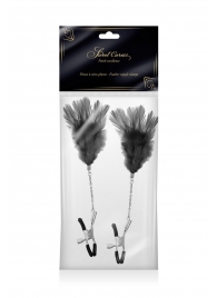 Зажимы для сосков с черными перьями Sweet Caress Feather Nipple Clumps - Sweet Caress - купить с доставкой в Пензе