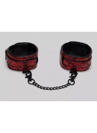 Красно-черные оковы Reversible Faux Leather Ankle Cuffs - Fifty Shades of Grey - купить с доставкой в Пензе