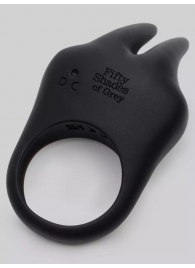 Черное эрекционное виброкольцо Sensation Rechargeable Vibrating Rabbit Love Ring - Fifty Shades of Grey - в Пензе купить с доставкой