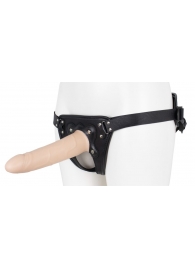 Пустотелый страпон Harness CLASSIC с бандажом - 19,5 см. - LOVETOY (А-Полимер) - купить с доставкой в Пензе