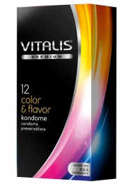 Цветные ароматизированные презервативы VITALIS PREMIUM color   flavor - 12 шт. - Vitalis - купить с доставкой в Пензе