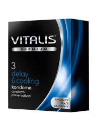 Презервативы VITALIS PREMIUM delay   cooling с охлаждающим эффектом - 3 шт. - Vitalis - купить с доставкой в Пензе