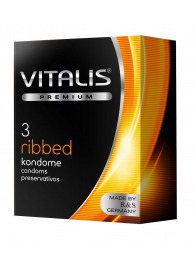 Ребристые презервативы VITALIS PREMIUM ribbed - 3 шт. - Vitalis - купить с доставкой в Пензе