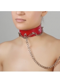 Красный ошейник из натуральной кожи - Sitabella - купить с доставкой в Пензе