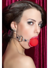 Красный силиконовый кляп-шар на прозрачных ремешках - ToyFa - купить с доставкой в Пензе