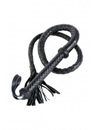 Длинный кожаный кнут с хлопушками на конце - ToyFa - купить с доставкой в Пензе