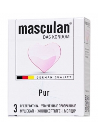 Супертонкие презервативы Masculan Pur - 3 шт. - Masculan - купить с доставкой в Пензе