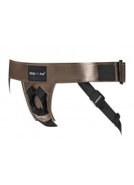 Бронзовый пояс для насадок Curious Harness - Strap-on-me - купить с доставкой в Пензе
