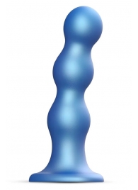 Голубая насадка Strap-On-Me Dildo Plug Balls size L - Strap-on-me - купить с доставкой в Пензе