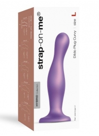 Фиолетовая насадка Strap-On-Me Dildo Plug Curvy size L - Strap-on-me - купить с доставкой в Пензе