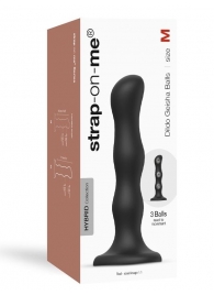 Черная насадка Strap-On-Me Dildo Geisha Balls size M - Strap-on-me - купить с доставкой в Пензе