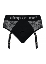 Черные трусики для насадок Diva Lingerie Harness - size S - Strap-on-me - купить с доставкой в Пензе