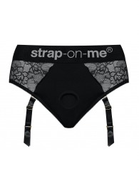 Черные трусики для насадок Diva Lingerie Harness - size M - Strap-on-me - купить с доставкой в Пензе