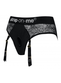 Черные трусики для насадок Diva Lingerie Harness - size L - Strap-on-me - купить с доставкой в Пензе