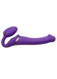 Фиолетовый безремневой вибрострапон Silicone Bendable Strap-On - size M - Strap-on-me - купить с доставкой в Пензе