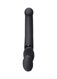 Черный безремневой вибрострапон Silicone Bendable Strap-On - size XL - Strap-on-me - купить с доставкой в Пензе