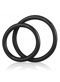 Набор из двух черных силиконовых колец разного диаметра SILICONE COCK RING SET - BlueLine - в Пензе купить с доставкой