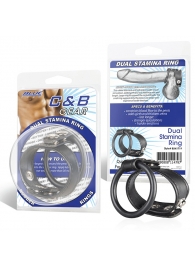 Двойное кольцо выносливости на пенис DUAL STAMINA RING - BlueLine - в Пензе купить с доставкой