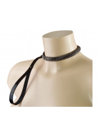 Эффектный сверкающий ошейник с поводком  Гламур - Sitabella - купить с доставкой в Пензе