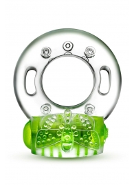 Зеленое эрекционное виброкольцо Arouser Vibrating C-Ring - Blush Novelties - в Пензе купить с доставкой