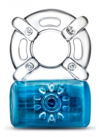 Синее эрекционное виброкольцо Pleaser Rechargeable C-Ring - Blush Novelties - в Пензе купить с доставкой