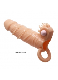 Телесная удлиняющая вибронасадка Penis Sleeve Connor - 17 см. - Baile - в Пензе купить с доставкой