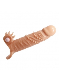 Телесная удлиняющая вибронасадка Penis Sleeve Connor - 17 см. - Baile - в Пензе купить с доставкой