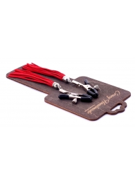 Металлические зажимы на соски с красными замшевыми кисточками - Crazy Handmade - купить с доставкой в Пензе