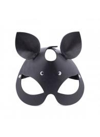 Черная кожаная маска  Кошка  с маленькими ушками - Crazy Handmade - купить с доставкой в Пензе