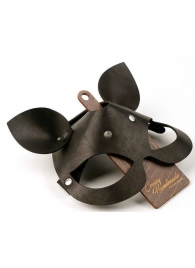 Черная кожаная маска  Кошка  с маленькими ушками - Crazy Handmade - купить с доставкой в Пензе