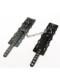 Узорчатые кожаные оковы с регулируемыми ремешками - Crazy Handmade - купить с доставкой в Пензе